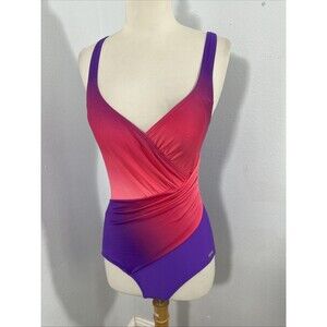 Lascana Swimsuit Womens 6‎ Multi One Piece Wrap Effect Swimming Beach Vacation